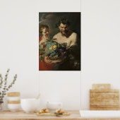 Rubens – Satyr & Nymph met druiven en kweeperen Poster (Keuken)