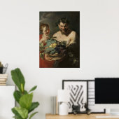 Rubens – Satyr & Nymph met druiven en kweeperen Poster (Thuiskantoor)