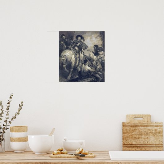 Rubens - Sint Martin verdeelt zijn kleren Poster (Keuken)