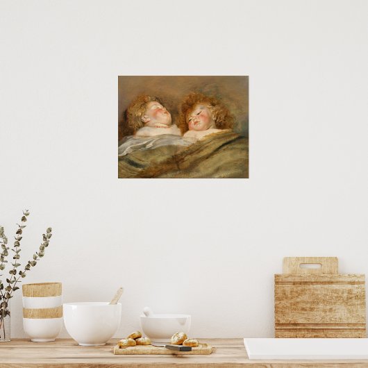 Rubens - twee slapende kinderen poster (Keuken)
