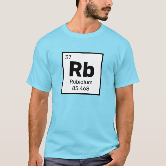 Rubidium / Periodiek Tafel - RB Element T-shirt (Voorkant)