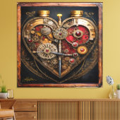 Rubies And Gears Heart Steampunk Series Canvas Afdruk (Insitu (Woonkamer))