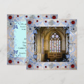 Rubies Art Deco Wedding Kaart (Voorkant / Achterkant)