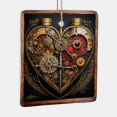 Rubies en Gears Heart Steampunk-serie Keramisch Ornament (Rechts)