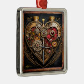 Rubies en Gears Heart Steampunk-serie Metalen Ornament (Rechts)