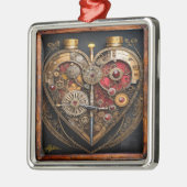 Rubies en Gears Heart Steampunk-serie Metalen Ornament (Links)