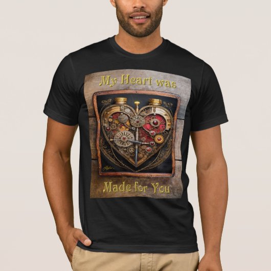 Rubies en Gears Heart Steampunk-serie T-shirt (Voorkant)