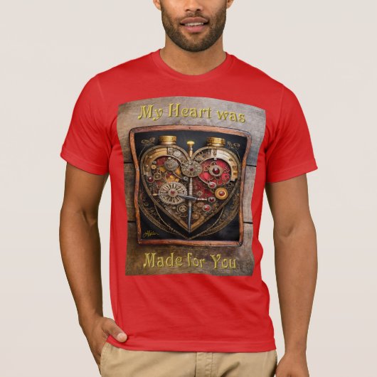Rubies en Gears Heart Steampunk-serie T-shirt (Voorkant)