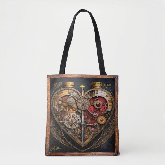 Rubies en Gears Heart Steampunk-serie Tote Bag (Voorkant)