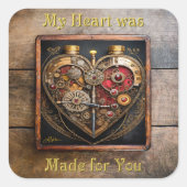 Rubies en Gears Heart Steampunk-serie Vierkante Sticker (Voorkant)