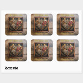 Rubies en Gears Heart Steampunk-serie Vierkante Sticker (Vel)