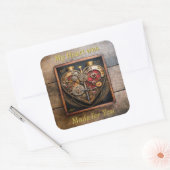 Rubies en Gears Heart Steampunk-serie Vierkante Sticker (Envelop)