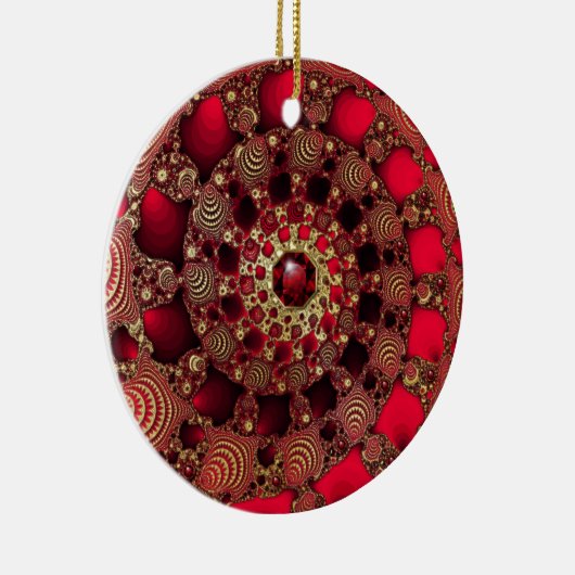 Rubies en goudversiering keramisch ornament (Rechts)