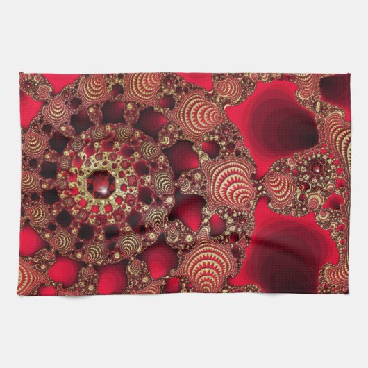 Rubies & Gold Kitchen Towel Theedoek (Horizontaal)