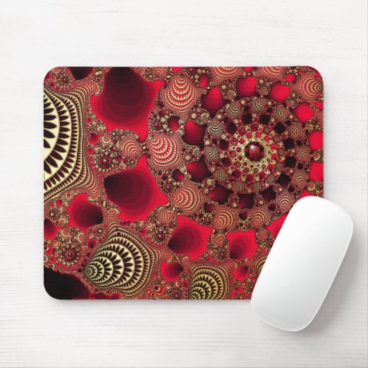 Rubies & Gold Mousepad Muismat (Met muis)