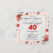 Rubijnen 40e huwelijksjubileum aangepaste typograf kaart (Voorkant / Achterkant)