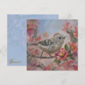Rubijnen Koning Vogeltje Kaart (Voorkant / Achterkant)