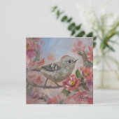 Rubijnen Koning Vogeltje Kaart (Staand voorkant)
