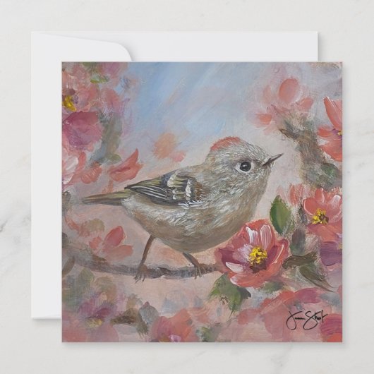 Rubijnen Koning Vogeltje Kaart (Voorkant)