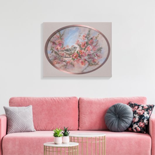 Rubijnen Koningssanger 16x20" Canvas Afdruk (Insitu (Woonkamer))