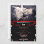 Rubijnen trouwjubileum foto uitnodigingen (Voorkant)