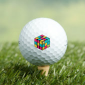 Rubik's Cube Classic 90s Nostalgia Pink Teal Black Golfballen (Insitu Shirt)
