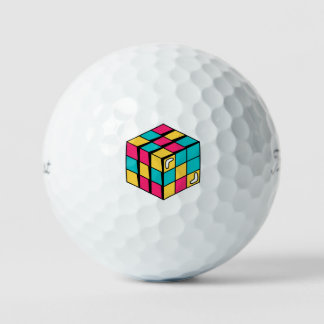 Rubik's Cube Classic 90s Nostalgia Pink Teal Black Golfballen