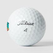 Rubik's Cube Classic 90s Nostalgia Pink Teal Black Golfballen (Logo)