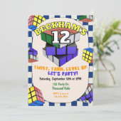 Rubik's Cube Verjaardag | Puzzel Kubus Feest Kaart (Staand voorkant)