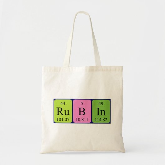 Rubin periodieke tabelnaam canvas tas (Voorkant)