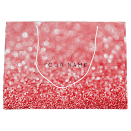 Rubin Red Wine White Glitter Favor Gift Bag Groot Cadeauzakje