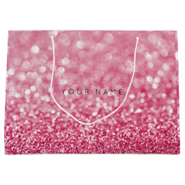 Rubin Roze Wijn White Glitter Favor Gift Bag Large Cadeautasje