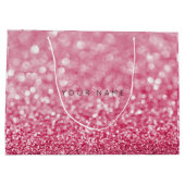 Rubin Roze Wijn White Glitter Favor Gift Bag Large Cadeautasje (Achterkant)