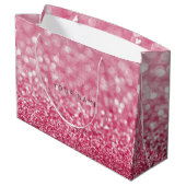 Rubin Roze Wijn White Glitter Favor Gift Bag Large Cadeautasje (Achterkant Gekanteld)