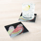 Rubino Bourke's parkiet Glazen Onderzetter (Schuin)