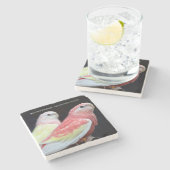 Rubino Bourke's parkiet Stenen Onderzetter (Zijkant)