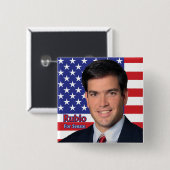 Rubio voor senaat vierkante button 5,1 cm (Voorkant /achterkant)