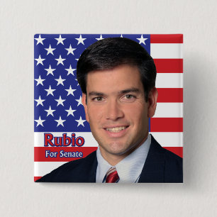 Rubio voor senaat vierkante button 5,1 cm