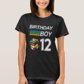 Rubix Cube Speed Cubing Verjaardagsjongen 12 jaar  T-shirt (Voorkant)