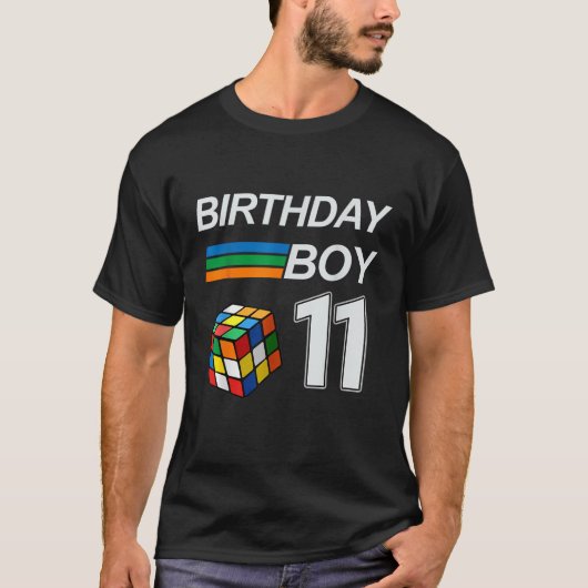 Rubixk Cube Speed Cubing Verjaardagsjongen 11 jaar T-shirt (Voorkant)