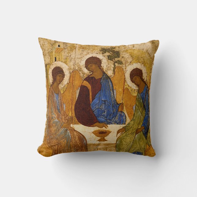 Rublev Icon Heilige Trinity Angels Kussen (Voorkant)