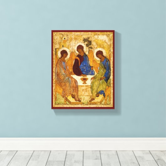 Rublev Trinity aan tafel Canvas Afdruk (Insitu (Houten vloer))