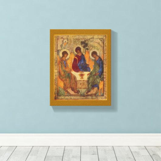 Rublev Trinity aan tafel Canvas Afdruk (Insitu (Houten vloer))