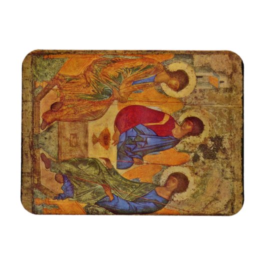 Rublev Trinity aan tafel Magneet (Horizontaal)