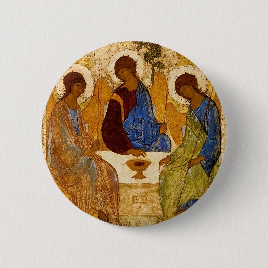 Rublev Trinity aan tafel Ronde Button 5,7 Cm (Voorkant)