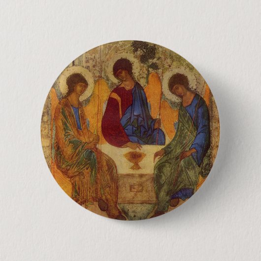 Rublev Trinity aan tafel Ronde Button 5,7 Cm (Voorkant)
