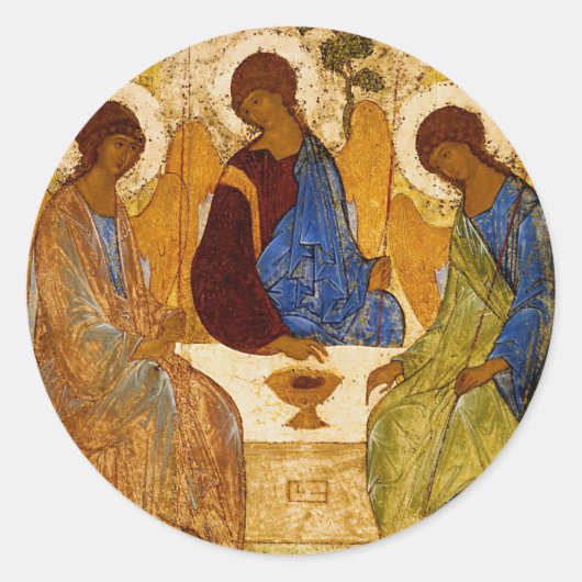 Rublev Trinity aan tafel Ronde Sticker (Voorkant)