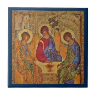 Rublev Trinity aan tafel Tegeltje
