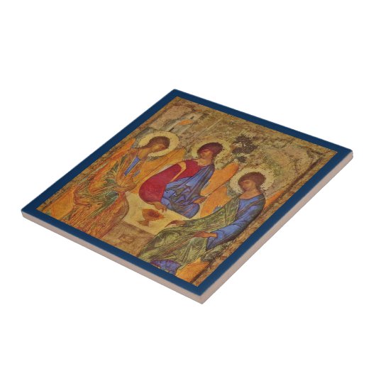 Rublev Trinity aan tafel Tegeltje (Zijkant)