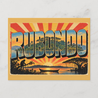 Rubondo Eiland Bos Meer Papyrus Vintage Reis Briefkaart